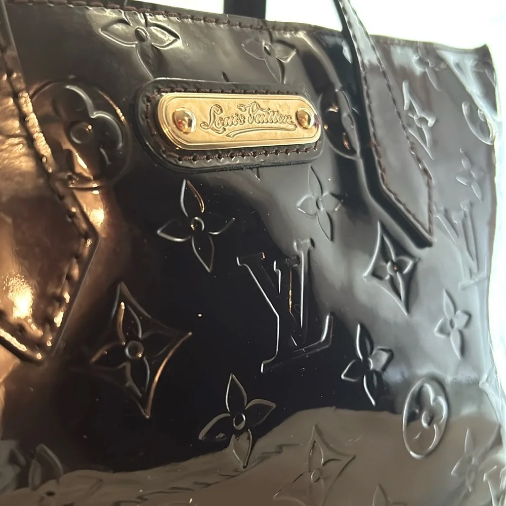 ✨ LOUIS VUITTON ✨ Authentic Monogram Vernis Wilshire PM Handbag Amarante Purple - Picture 8 of 16